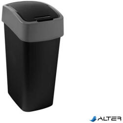 Keter Billenős szemetes, 45 liter, CURVER "Pacific flip bin", fekete/ezüst (229411) - alter