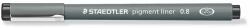 STAEDTLER Tusfilc, 0, 8 mm, STAEDTLER "Pigment Liner 308", fekete (TS308089) - webpapir
