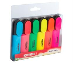 Kores Szövegkiemelő készlet, 0, 5-5 mm, KORES, 6 különböző szín (IK36160) - webpapir