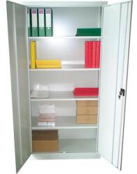 MAYAH Fémszekrény, kétajtós, polcos, MAYAH, szürke (BIE782A04)