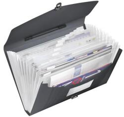 Esselte Harmonikatáska, A4, PP, 12 rekeszes, ESSELTE "Vivida", fekete (E624024) - webpapir