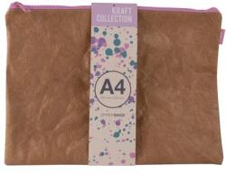 APLI Rendszerező tasak, cipzáras, bőrhatású textúra, műanyag, A4, APLI "Kraft", vegyes színű cipzár (LCA19158) - webpapir