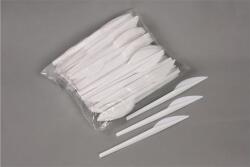 Kés, műanyag, többször használatos, 17 cm, 40 db "Prima", fehér (KHMU253) - webpapir