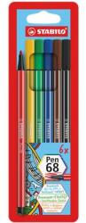 STABILO Filctoll készlet, 1 mm, STABILO "Pen 68", 6 különböző szín (TST6806PL) - webpapir