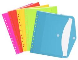 VIQUEL Irattartó tasak, A4, PP, patentos, VIQUEL "Happy Fluo", vegyes (IV151731) - webpapir