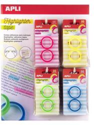 APLI Szövegkiemelő szalag display, 32 db, APLI, különböző színekben (LCA19665) - webpapir