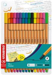 STABILO Tűfilc készlet, 0, 4 mm, STABILO "Point 88", 10+5 különböző szín (TST88151) - webpapir
