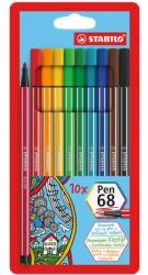 STABILO Filctoll készlet, 1 mm, STABILO "Pen 68", 10 különböző szín (TST6810PL) - webpapir