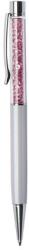 Art Crystella Golyóstoll, krémfehér, felül rózsaszín SWAROVSKI® kristállyal töltve, 14 cm, ART CRYSTELLA® (TSWGT102) - webpapir