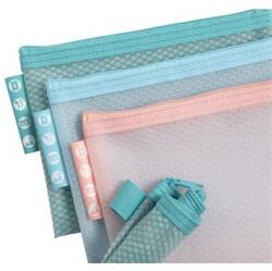 Exacompta Rendszerező tasak, cipzáras, hálós, A6, EXACOMPTA "Chromaline Pastel", vegyes színek (EX37120E) - webpapir