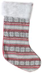 Karácsonyi/mikulás zokni piros-szürke