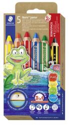 STAEDTLER Színes ceruza készlet, grafitceruzával, hegyezővel, jumbo, STAEDTLER "Noris® junior 140", 5+1 szín (TS140C6P1) - webpapir