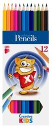 ICO Színes ceruza készlet, hatszögletű, ICO "Creative Kids", 12 különböző szín (TICSZCV12) - webpapir