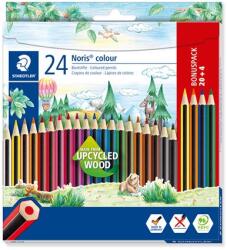 STAEDTLER Színes ceruza készlet, hatszögletű, STAEDTLER "Noris Colour 185", 20+4 különböző szín (TS185C24P)