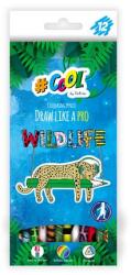 Victoria Színes ceruza készlet, háromszögletű, COOL BY VICTORIA "Wildlife", 12 különböző szín (TVC003)