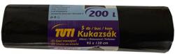 TUTI Szemeteszsák, extra erős, 200 l, 5 db, 95x120 cm, 38 , TUTI "Mega", fekete (KHT992) - webpapir