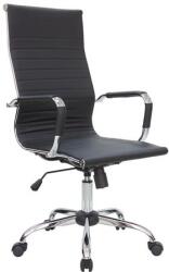  Főnöki szék, textilbőr borítás, krómozott lábkereszt, "Preston", fekete (BBSZV432)