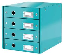 Leitz Irattároló, laminált karton, 4 fiókos, LEITZ "Click&Store", jégkék (E60490051)