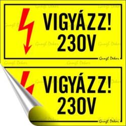  Információs matrica, 10x10 cm, "230 V (LUIN095) - webpapir