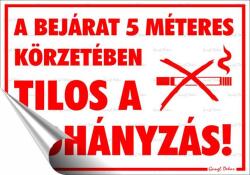  Információs matrica, 25x17, 5 cm, "A bejárat 5 méteres körzetében tilos a dohányzás! (LUIN100) - webpapir