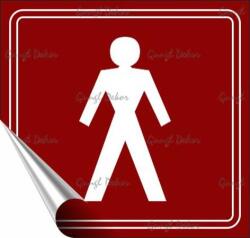  Információs matrica, 8, 7x8, 3 cm, toalett, férfi szimbólum, burgundi vörös/fehér (LUIN079) - webpapir