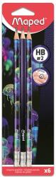 Maped Grafitceruza radírral, HB, háromszögletű, MAPED "Deepsea Paradise", 6 darab (IMA851809) - webpapir