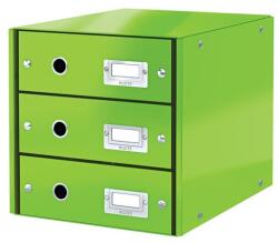 Leitz Irattároló, laminált karton, 3 fiókos, LEITZ "Click&Store", zöld (E60480054)