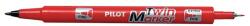Pilot Alkoholos marker, 0, 8/2 mm, kétvégű, PILOT "Twin", piros (PTWP) - webpapir
