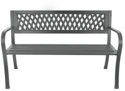Longwell Industrial Ltd Dekoratív kerti pad háttámlával, acél/öntöttvas, grafitszürke, 125×53 cm (H-048)