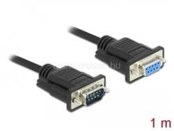 Delock Sub-D9-es, RS-232 soros kábel, apa-anya, 1 m (DL86578) (DL86578)