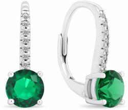 Brilio Silver Csillogó ezüst fülbevaló zöld cirkónium kővel EA415WG