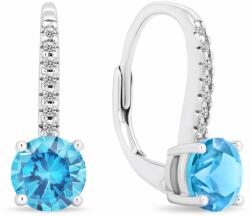 Brilio Silver Csillogó ezüst fülbevaló világoskék cirkónium kővel EA415WAQ