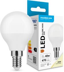 Modee LED fényforrás Globe Mini G45 4, 9W E14 200° 4000K (470 lumen) ERP