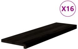 vidaXL lépcsőfokok 16 db sötétbarna 90x25x2 cm tömör fa tölgyfa 3283051 (3283051)
