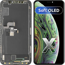 MP Display cu Touchscreen MP compatibil cu Apple iPhone X, cu Rama, Versiune Soft OLED FHD, Negru - gsmnet