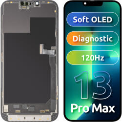 MP Display cu Touchscreen MP compatibil cu Apple iPhone 13 Pro Max, cu Rama, Versiune Soft OLED FHD 120Hz Diagnostic, Negru - gsmnet