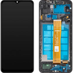 MP Display cu Touchscreen MP compatibil cu Samsung Galaxy A12 A125 / A12 Nacho A127, cu Rama, Negru - gsmnet