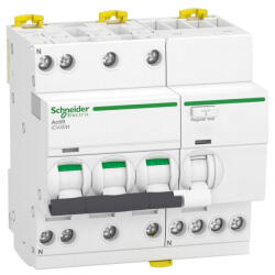 Schneider Electric Acti9 iCV40 - A9DC4710 - áramvédős kismegszakító, A osztály, 3P-N, C, 10A, 30mA, 10kA (A9DC4710)