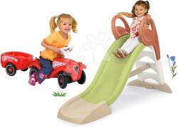 Smoby Set tobogan cu joc de apă și babytaxiu cu remorcă KS Slide Life Smoby lungimea suprafeței de aluncare 150 cm cu apă (SM820510-14)