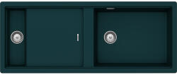 SCHOCK Schock Prepstation D-150 konyhai mosogatótálca Cristadur Green Line Ivy 1140 x 460 mm lefolyó távműködtetővel, gránit kompozit, megfordítható, hagyományos beépítés/munkalap alá építés, intenzív sötétz