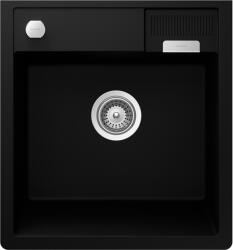 SCHOCK Schock Kallio M-100 konyhai mosogatótálca Cristadur Green Line Night 598 x 630 mm lefolyó távműködtetővel, gránit kompozit, modul beépítés, éjfekete (KALM100NIGHSA)