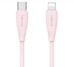 USAMS GREEN SERIES adatkábel (Type-C - lightning, 30W, gyorstöltő, 100cm) RÓZSASZÍN (SJ717USB04) (SJ717USB04) - aqua