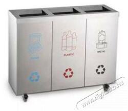 Dayco Metal 3 részes 160l rozsdamentes acél szelektív szemetes