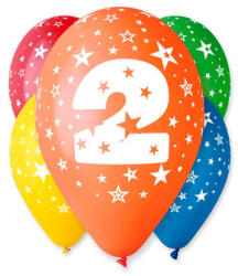 Godan Színes számos lufi 5 darabos - 2