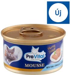 PreVital Mousse nedves macskaeledel, macskatáp felnőtt macskáknak tonhallal pástétom konzerv 85 g
