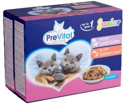PreVital Junior nedves macskaeledel, macskatáp kölyökmacskáknak szószban alutasakos 12 x 100 g