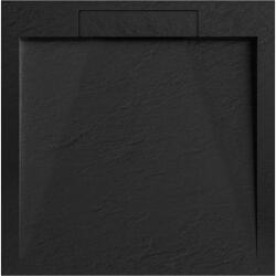 AREZZO design STONE pala hatású öntött márvány zuhanytálca, 90x90 cm-es, fekete (2 doboz) AR-DYT099LB (AR-DYT099LB)