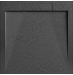 AREZZO design STONE pala hatású öntött márvány zuhanytálca, 90x90 cm-es, antracit (2 doboz) AR-DYT099LA (AR-DYT099LA)