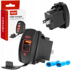 AMiO , Usb és Usb-C Aljzat, Beépíthető, Vízálló, 12/24V (0504229) (0504229) (0504229)