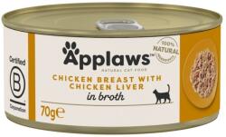 Applaws Konzerv macskáknak csirkemell és máj, alaplében 6 x 70 g